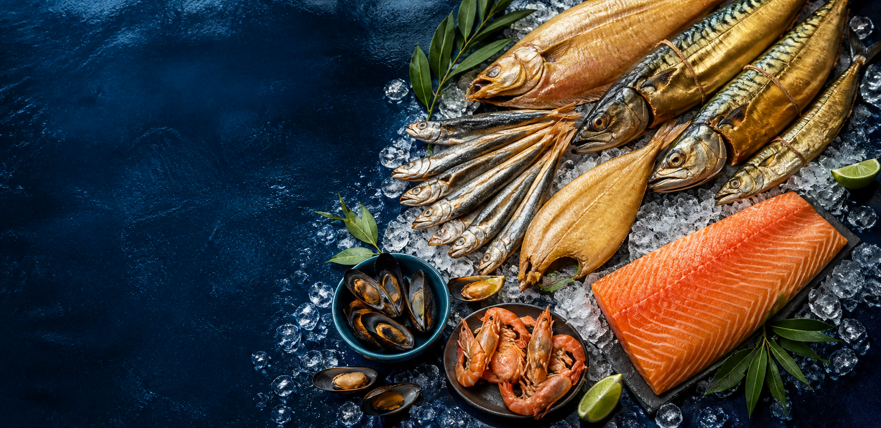 Рыба и морепродукты на льду